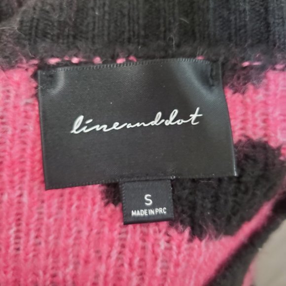 Line and Dot bright leopard pink sweater - Picture 2 of 5